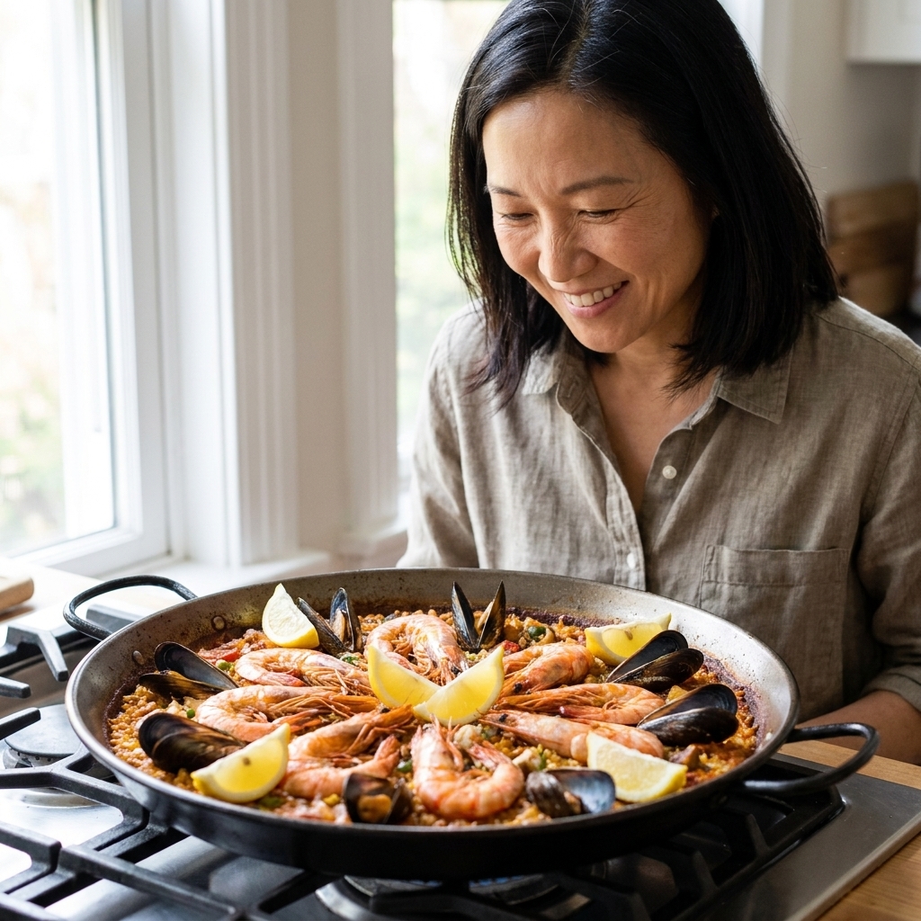 Perfect Spanish Seafood Paella